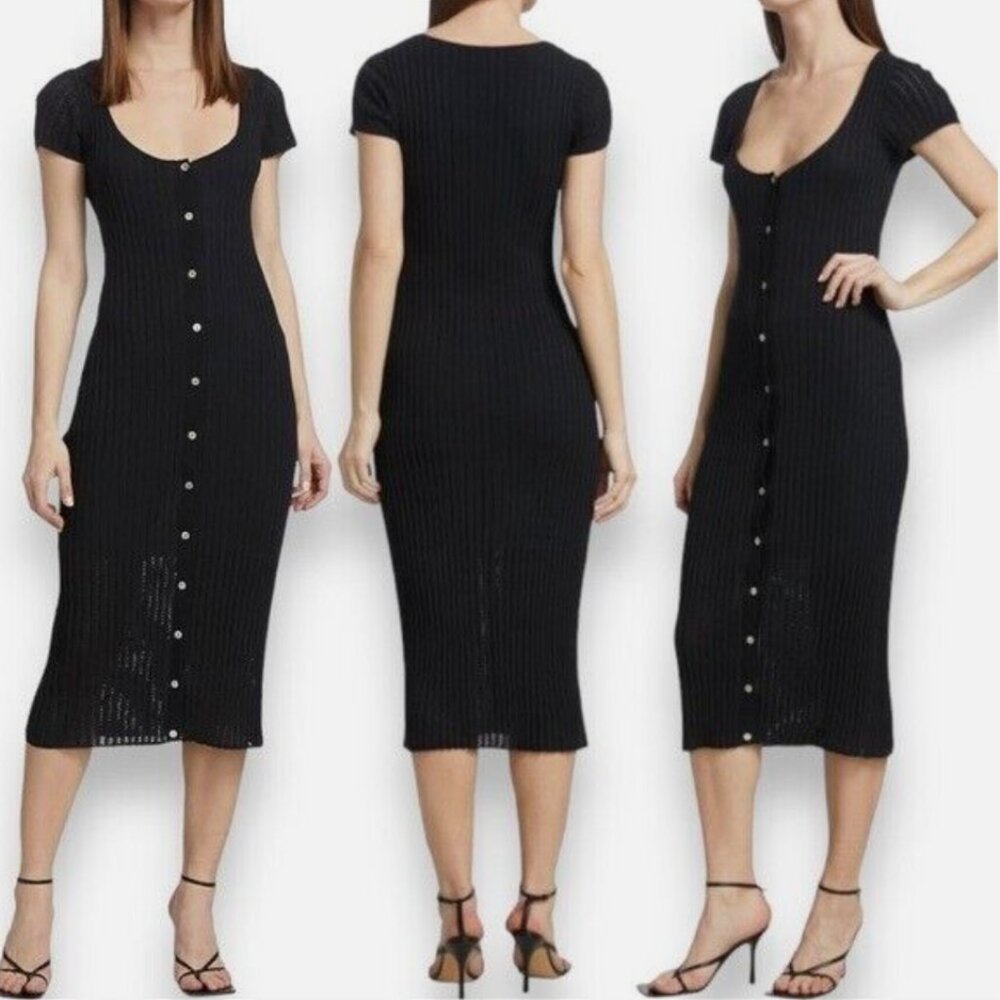 NWT Paige -  Anthy RibKnit Dress Black , Small